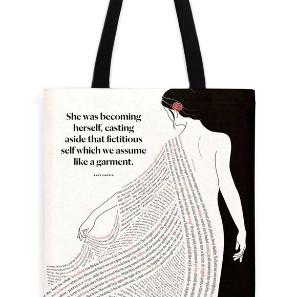 Literary Cotton Canvas Tote Bag Kate Chopin Quote - Picture 5 of 6